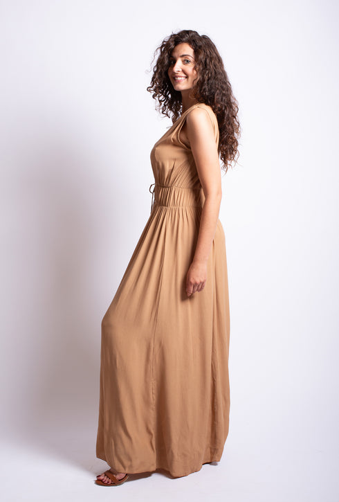 Langes Kleid mit tiefem Ausschnitt Mahalini